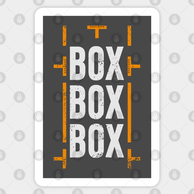 'Box Box Box' Pit box Formula 1 Pit-stop Design Sticker by DavidSpeedDesign